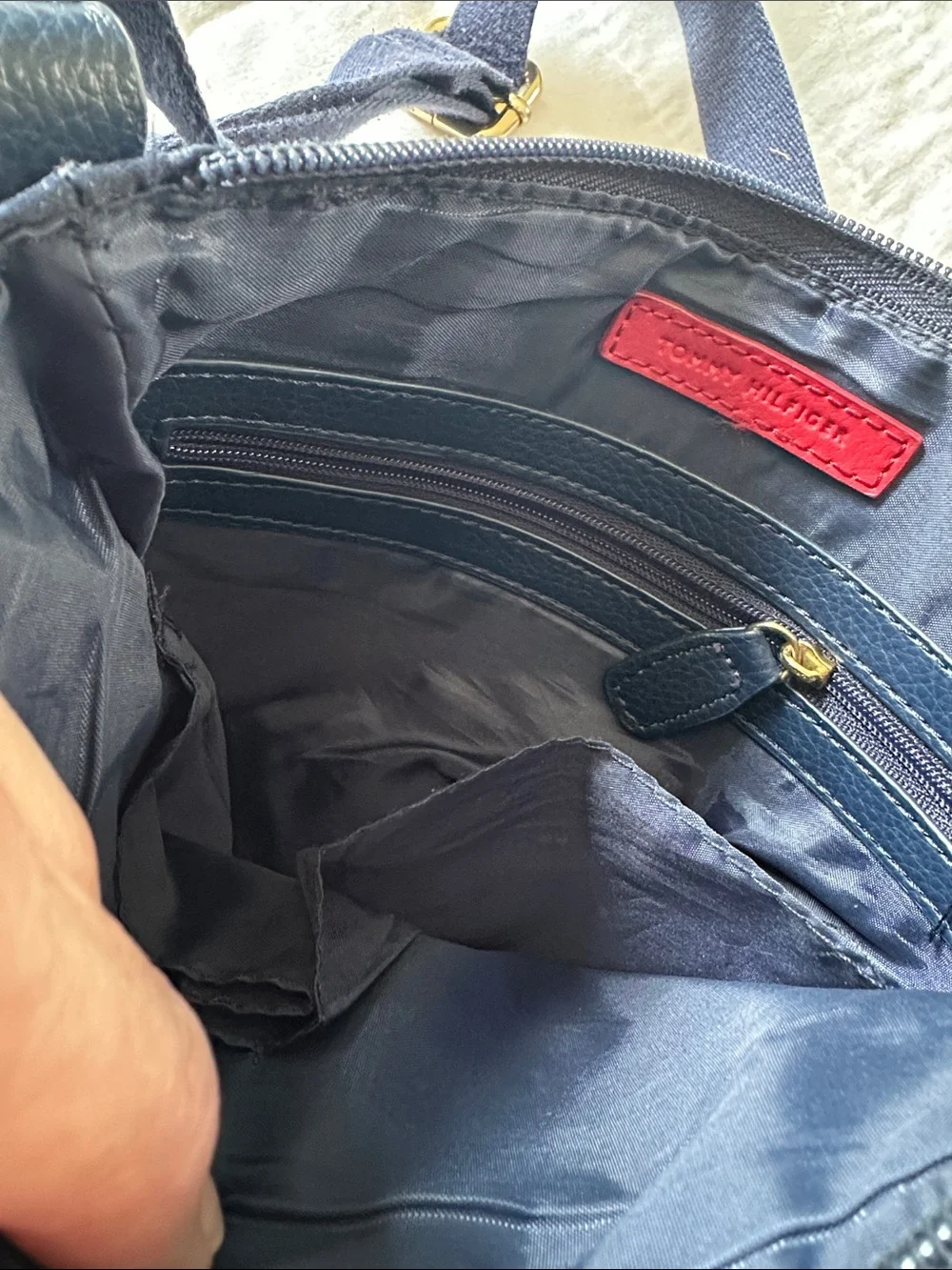 Tommy Hilfiger jacquard navy & blue cross body bag